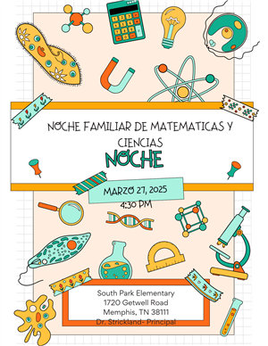 Family Math and Science Night Flyer in Spanish